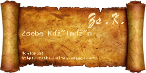 Zsebe Kálmán névjegykártya